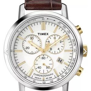 Timex Silver and Gold Chronograph Watch